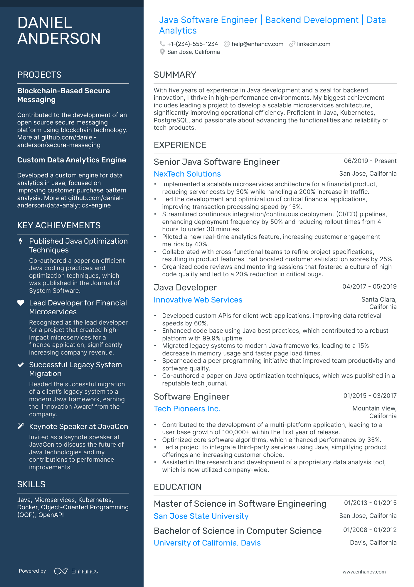 10 Java Software Engineer Resume Examples & Guide for 2026
