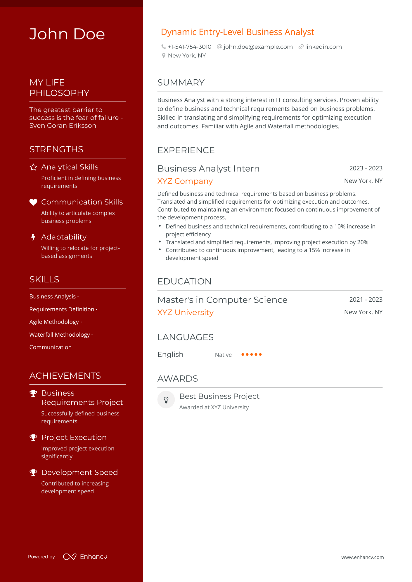 5 Entry Level Business Analyst Resume Examples & Guide for 2023