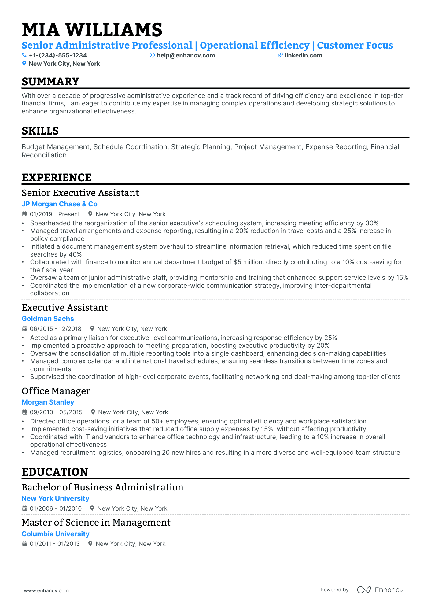 10 Administrative General Manager Resume Examples & Guide for 2026
