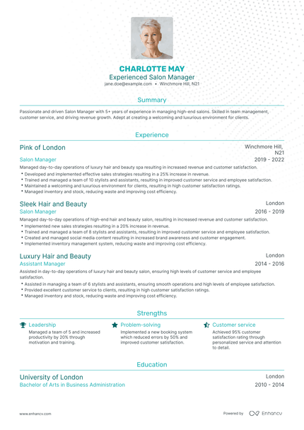 5 Salon Manager Resume Examples & Guide for 2023