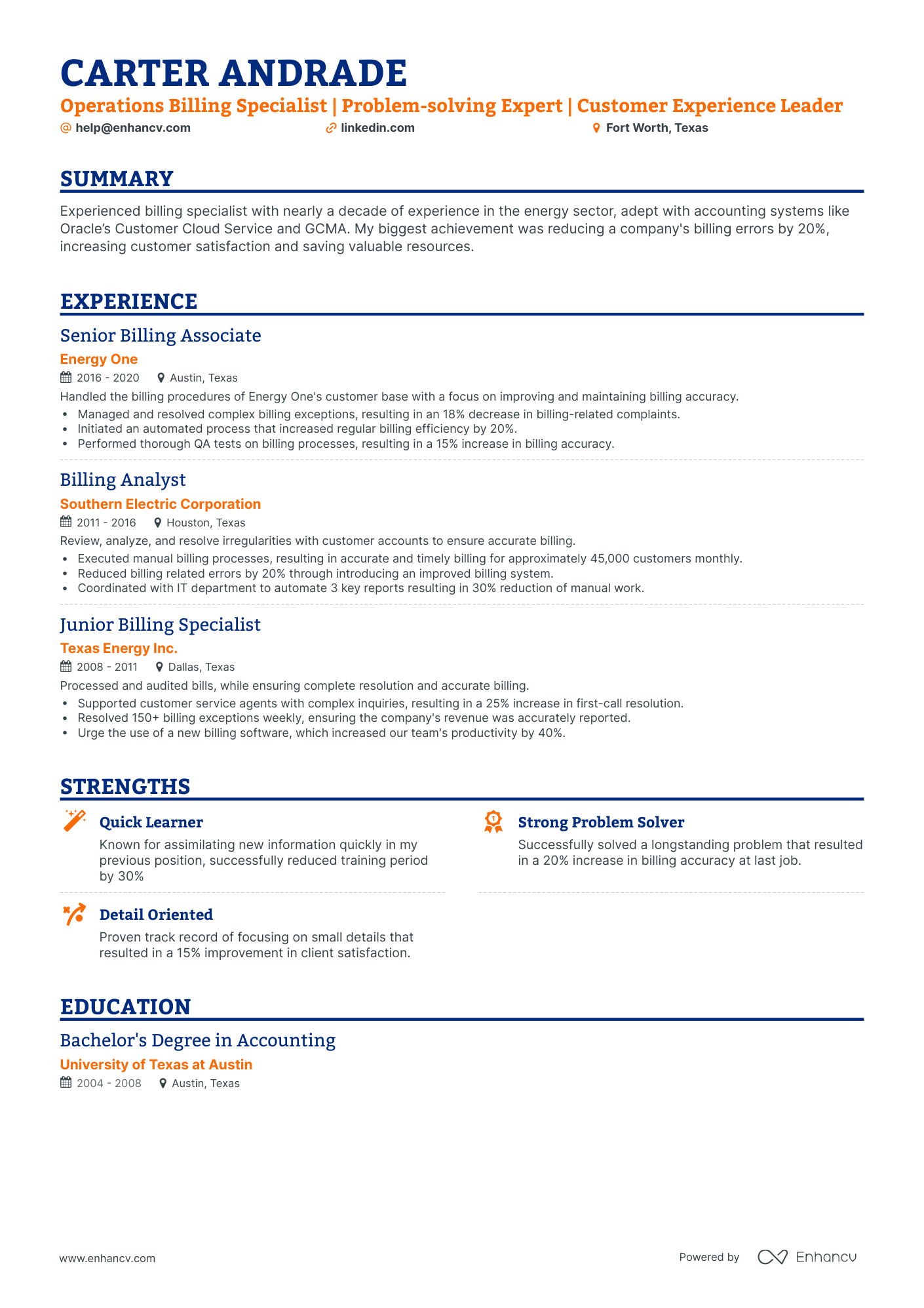 5 Billing Specialist Resume Examples & Guide For 2024