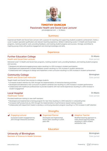 5 Lecturer Resume Examples & Guide for 2024