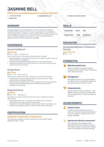 5 Nurse Practitioner Resume Examples & Guide for 2024