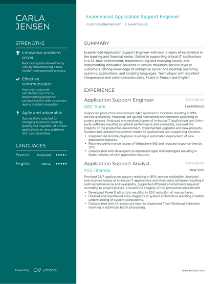 5 Application Support Resume Examples & Guide for 2023