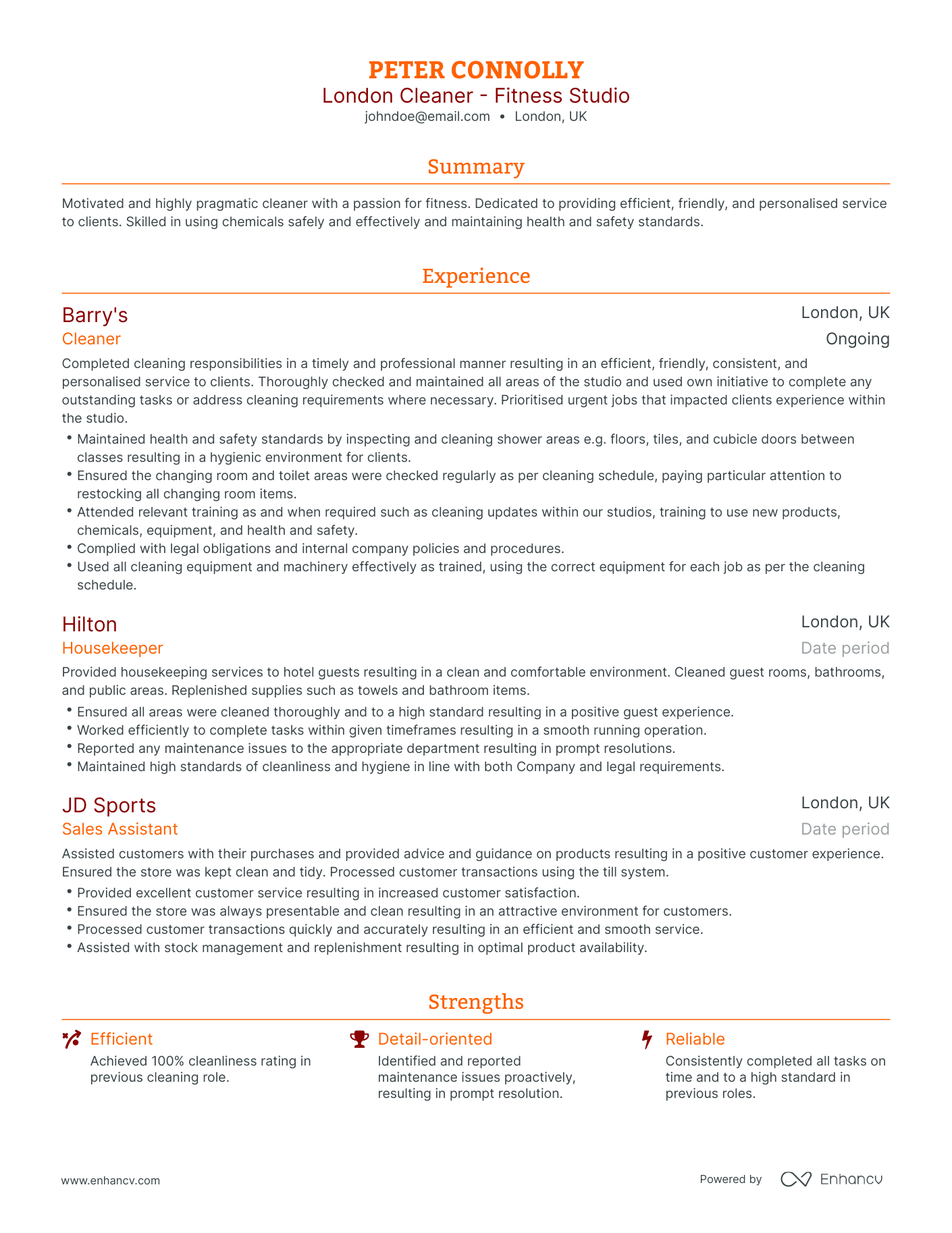 5 Gym Resume Examples & Guide for 2024