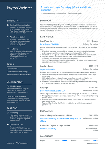 5 Legal Secretary Resume Examples & Guide for 2024