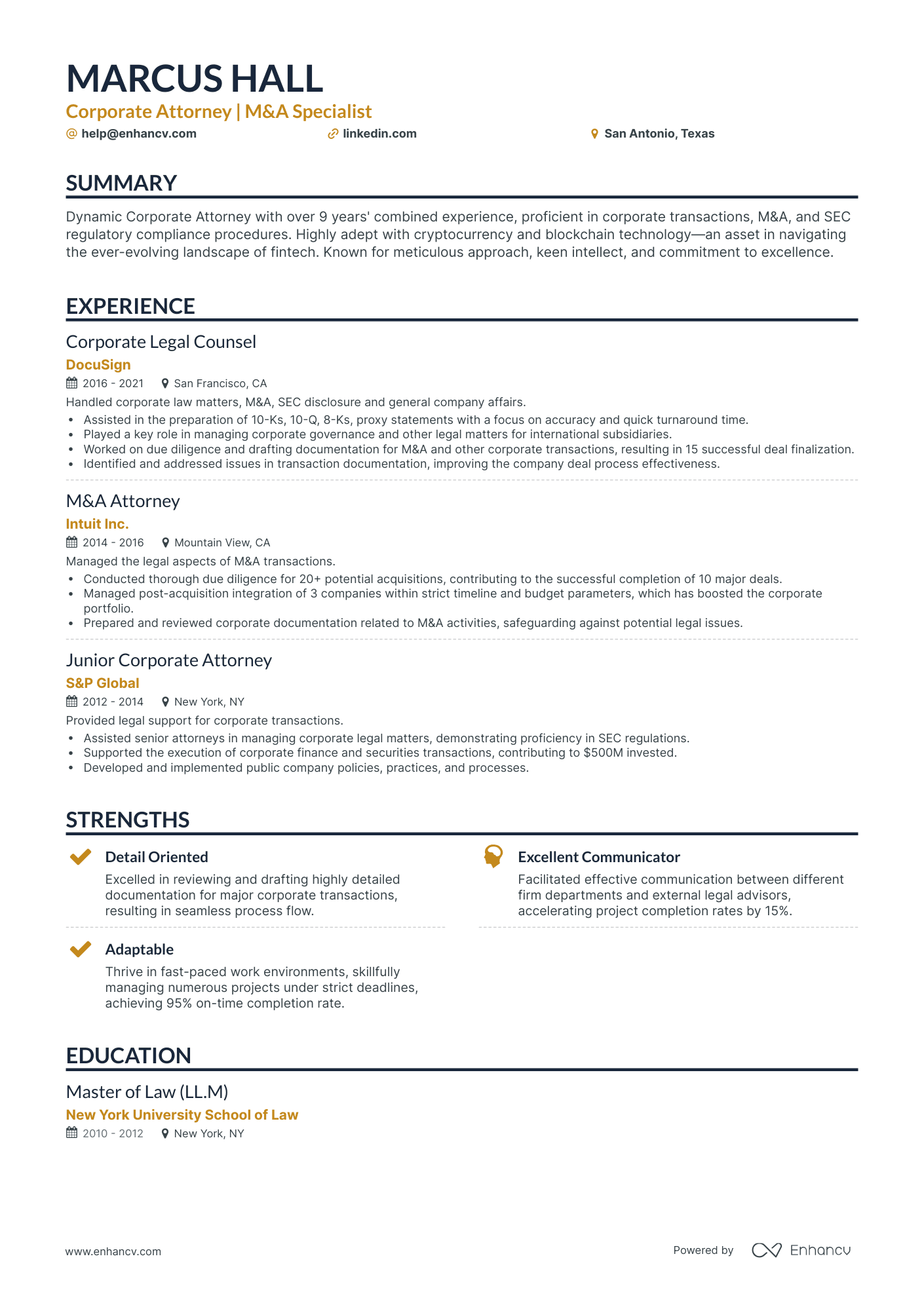 5 Corporate Counsel Resume Examples & Guide for 2023