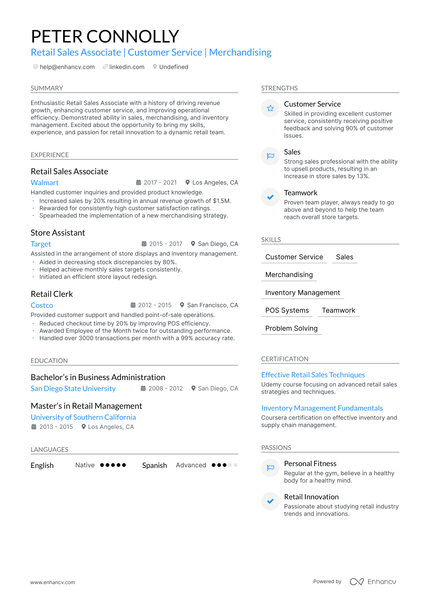 5 Retail Worker Resume Examples & Guide for 2024