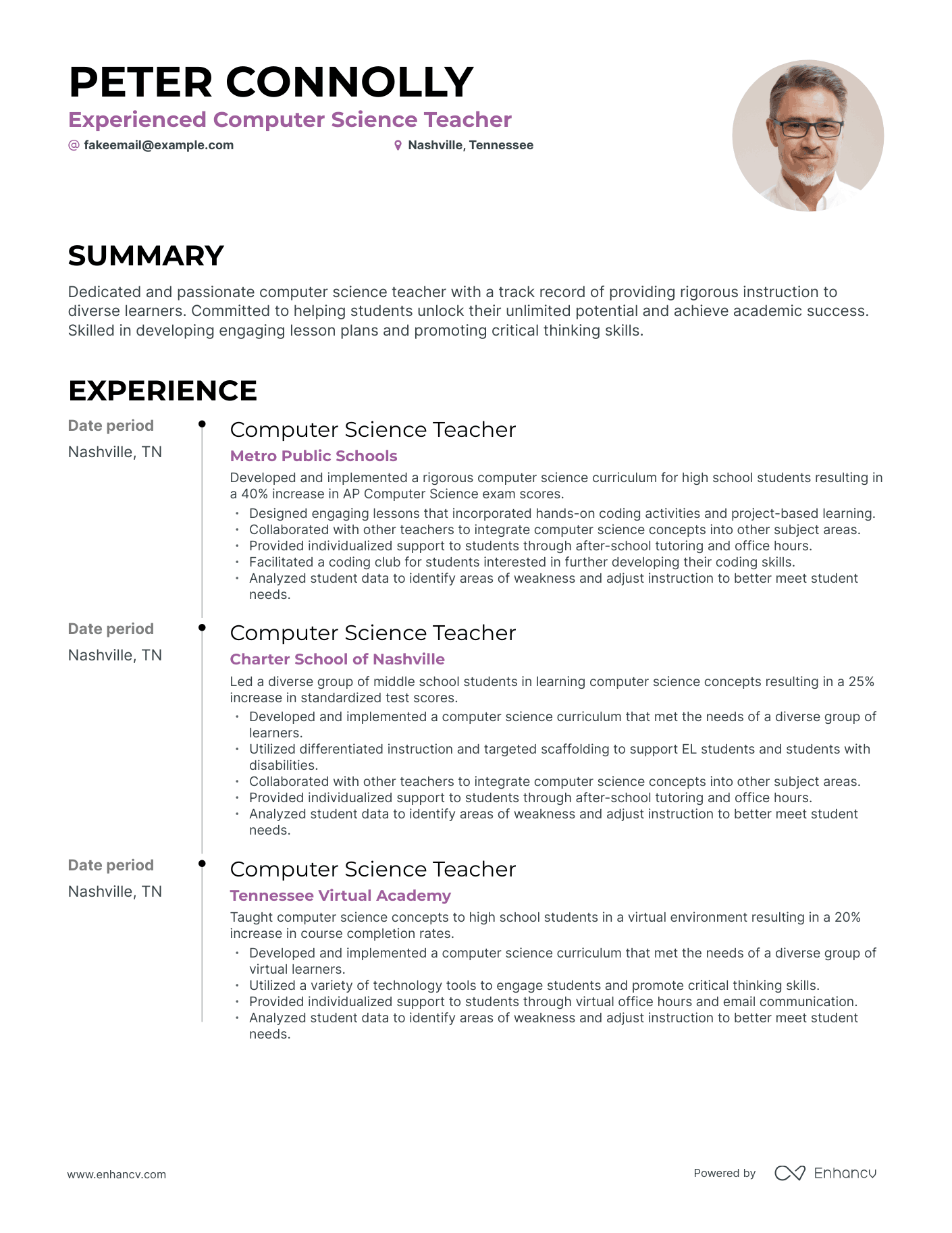 5 Computer Science Teacher Resume Examples & Guide for 2023