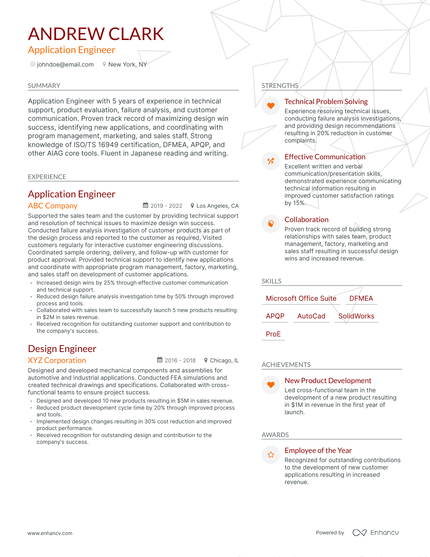 3 Application Engineer Resume Examples & Guide for 2023