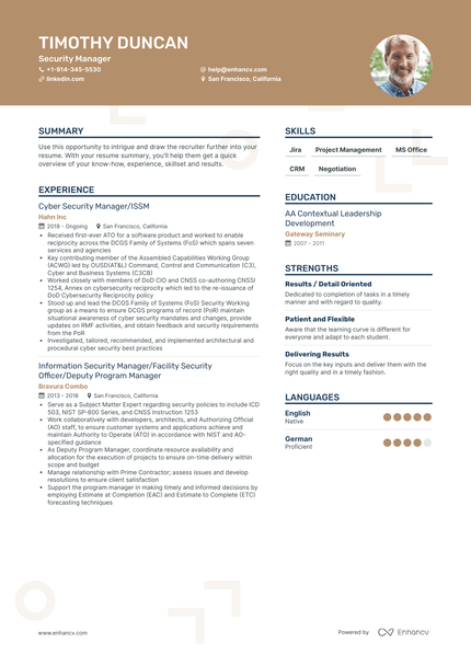 Security Manager Resume Examples & Guide for 2023 (Layout, Skills ...