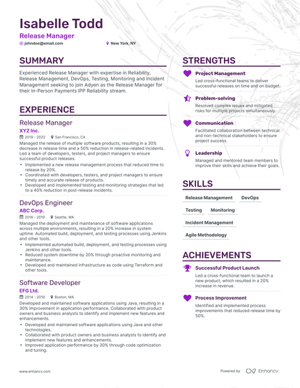 5 Release Manager Resume Examples & Guide for 2023