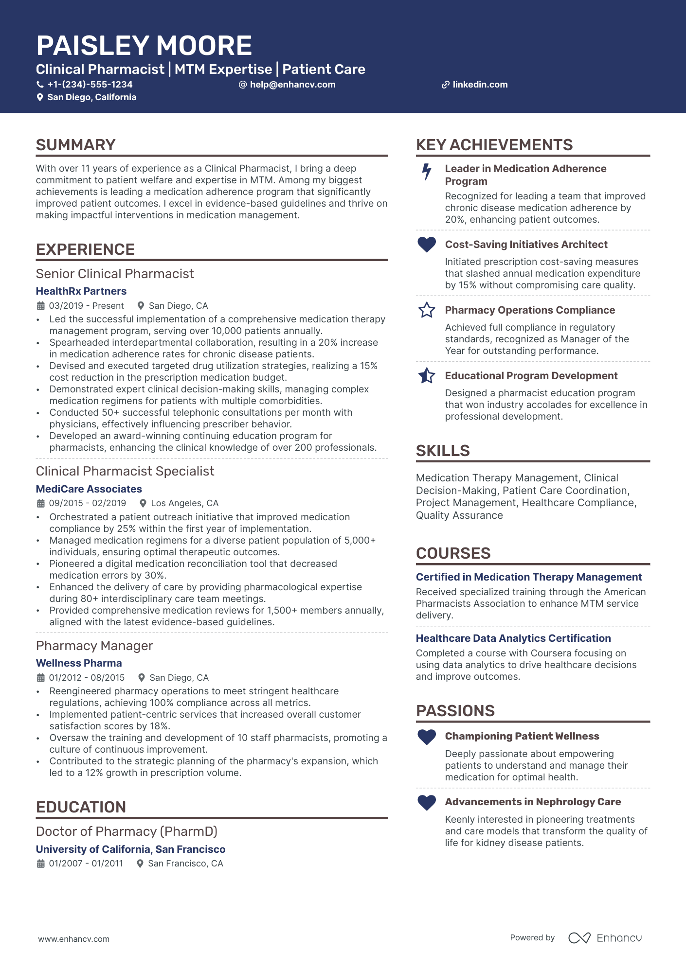 10 Clinical Pharmacist Resume Examples & Guide for 2026