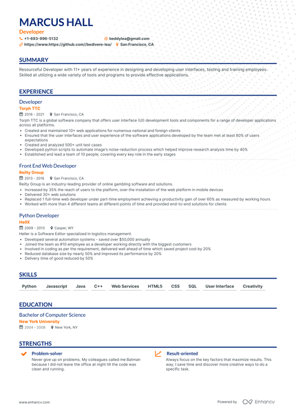 19 Developer Resume Examples & Guide for 2023