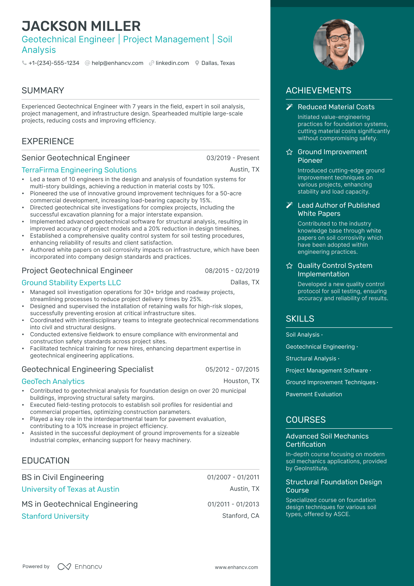 5 Geotechnical Engineering Resume Examples & Guide for 2024