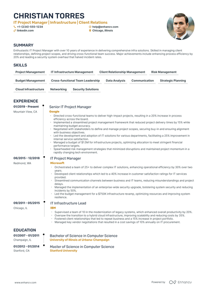 5 Infrastructure Project Manager Resume Examples & Guide for 2024