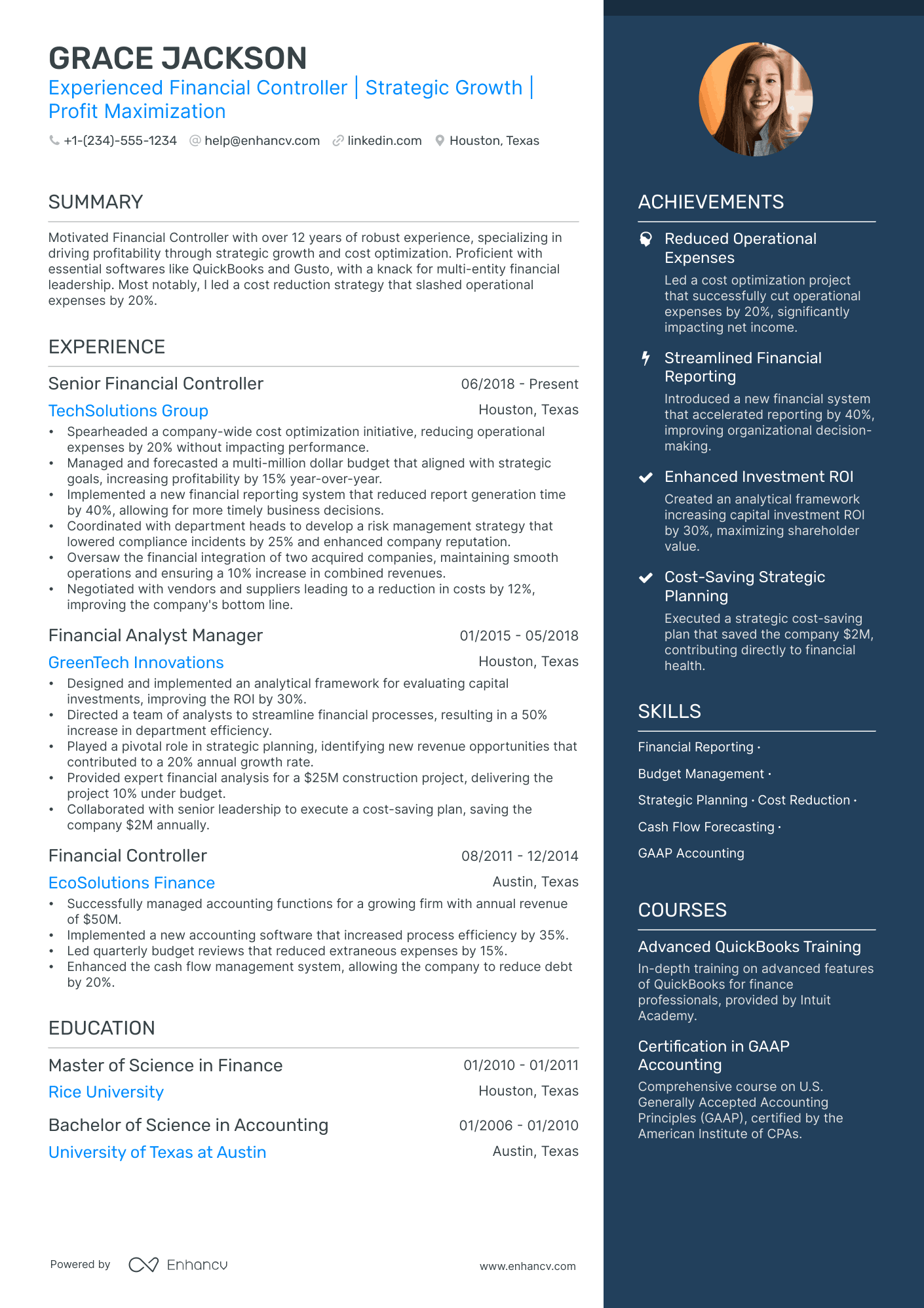 5 Financial Controller Resume Examples & Guide for 2024