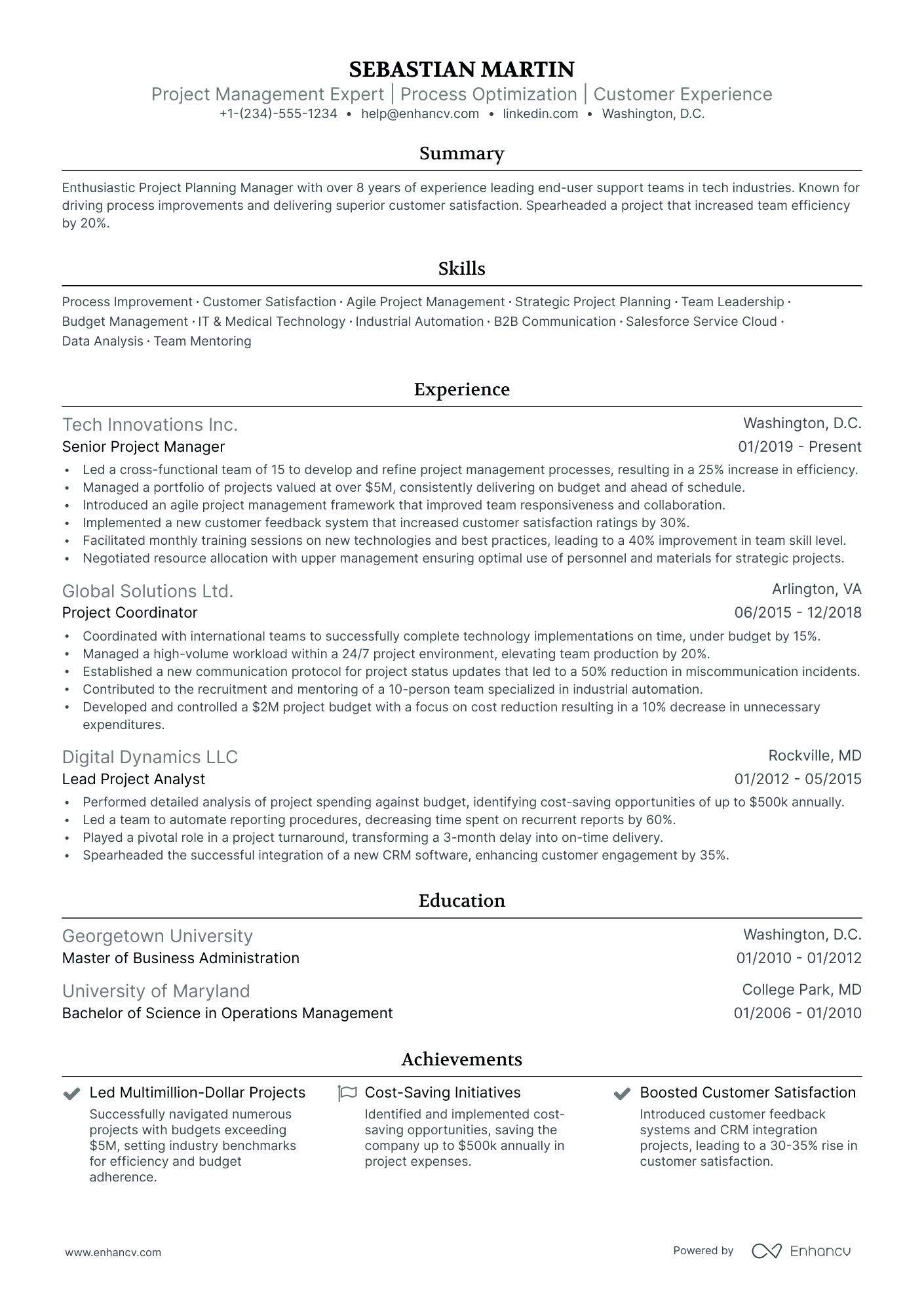 5 Planning Manager Resume Examples & Guide for 2024