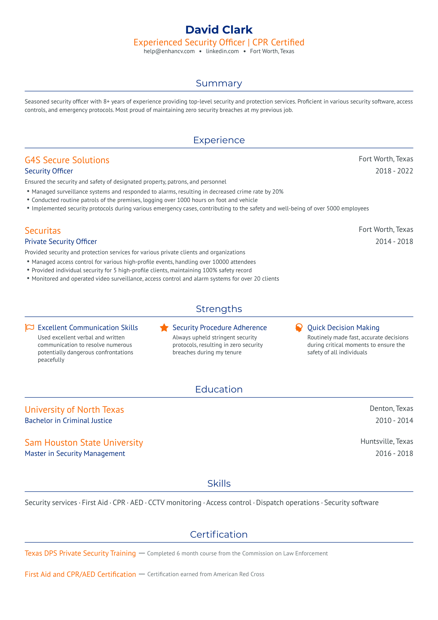 5 Security Officer Resume Examples & Guide for 2024