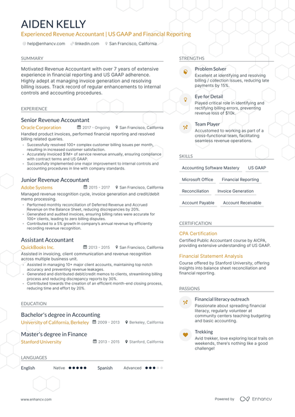 5 Revenue Accountant Resume Examples & Guide for 2023