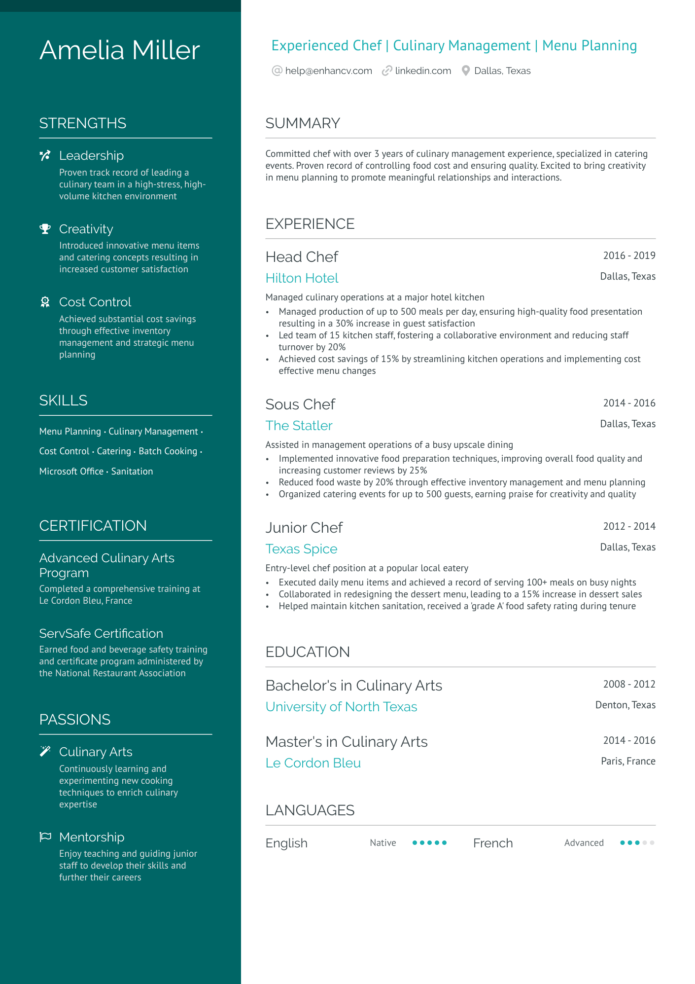 9 Catering Resume Examples & Guide for 2024