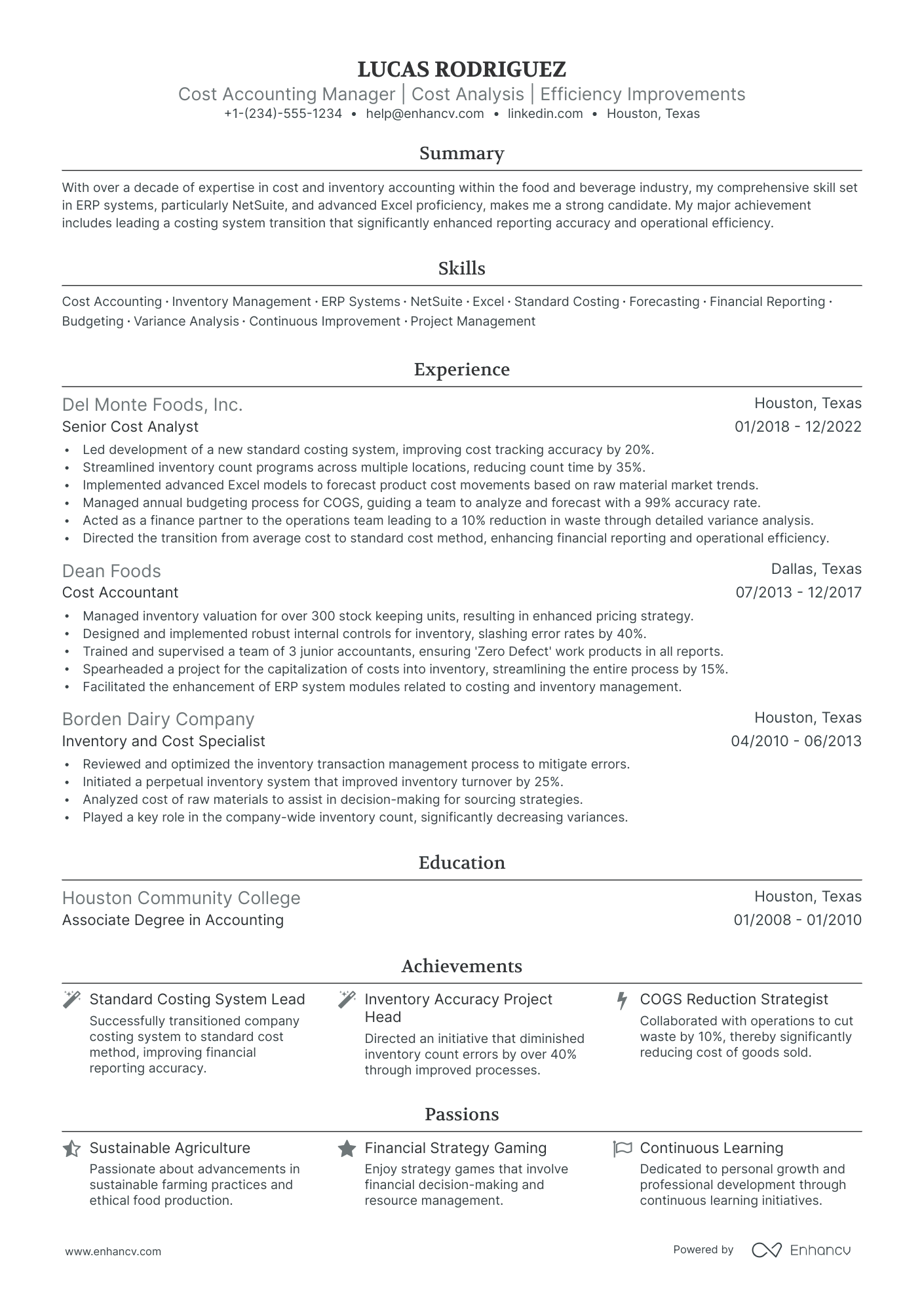 5 Cost Accounting Resume Examples & Guide for 2024