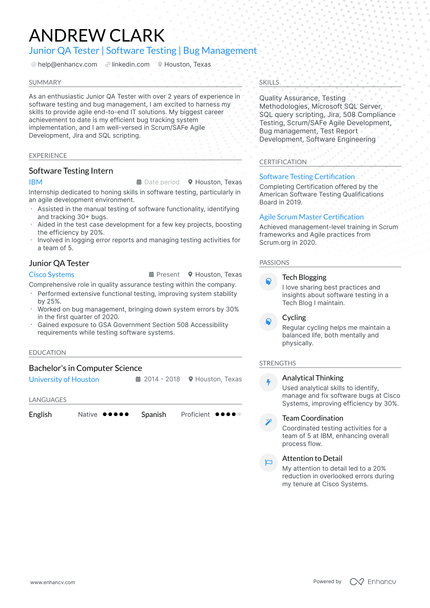 10 Junior QA Tester Resume Examples & Guide for 2026