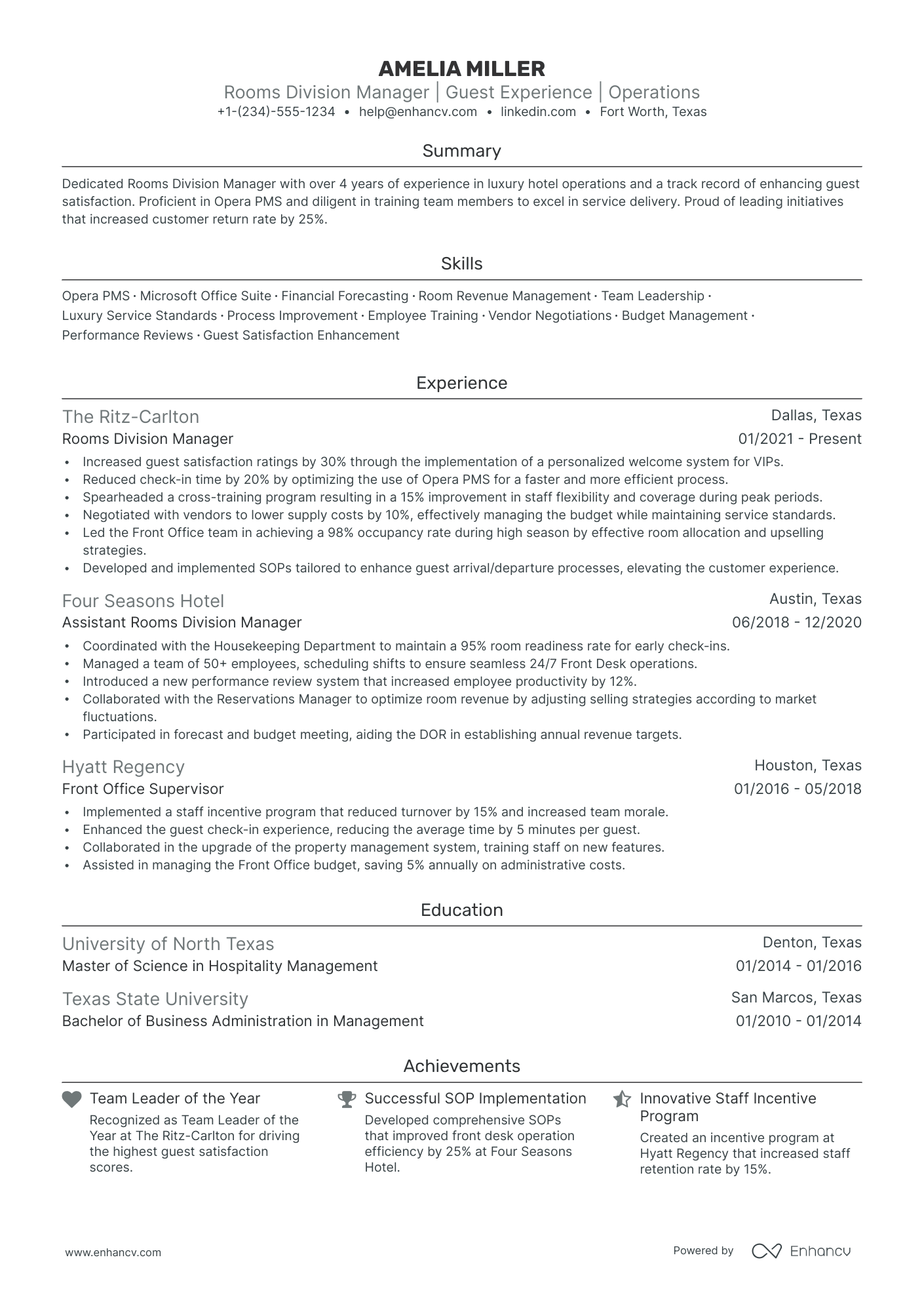 5 Front Office Manager Resume Examples & Guide for 2024