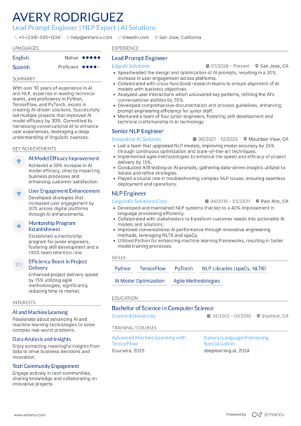 Prompt Engineer Cv 8 Prompt Engineer Resume Examples & Guide for 2026