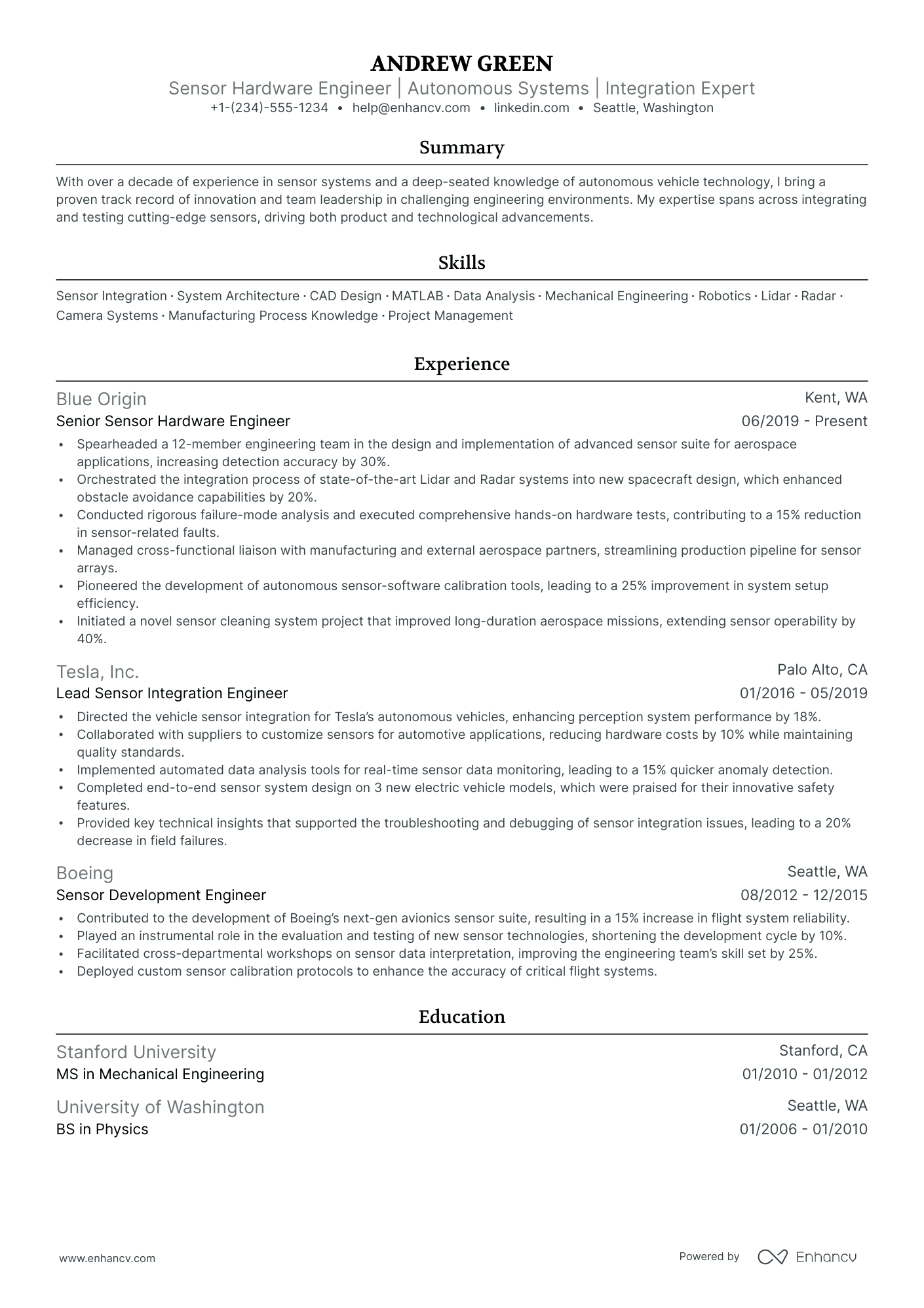 5 Hardware Engineer Resume Examples & Guide For 2024