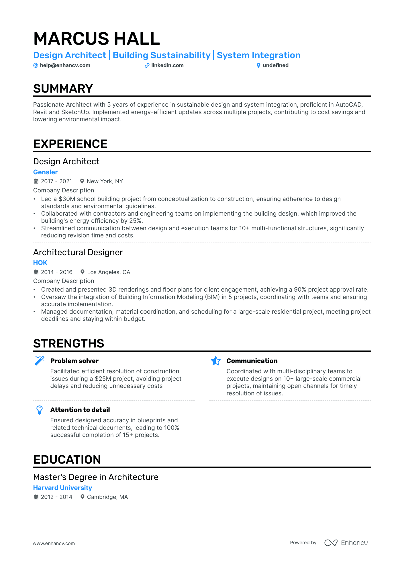 5 Architecture Intern Resume Examples & Guide for 2024