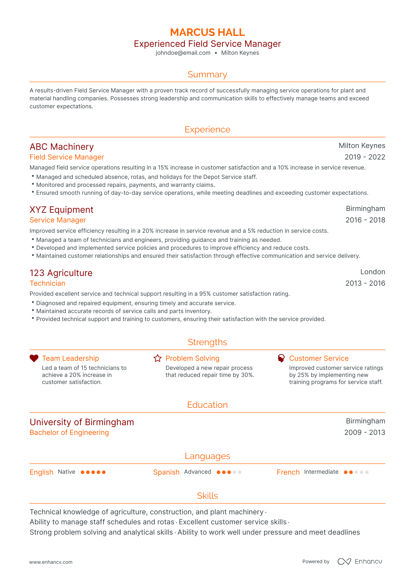 5 Field Service Manager Resume Examples & Guide for 2023