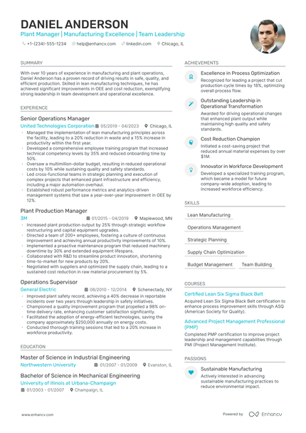 5 Plant Manager Resume Examples & Guide For 2024