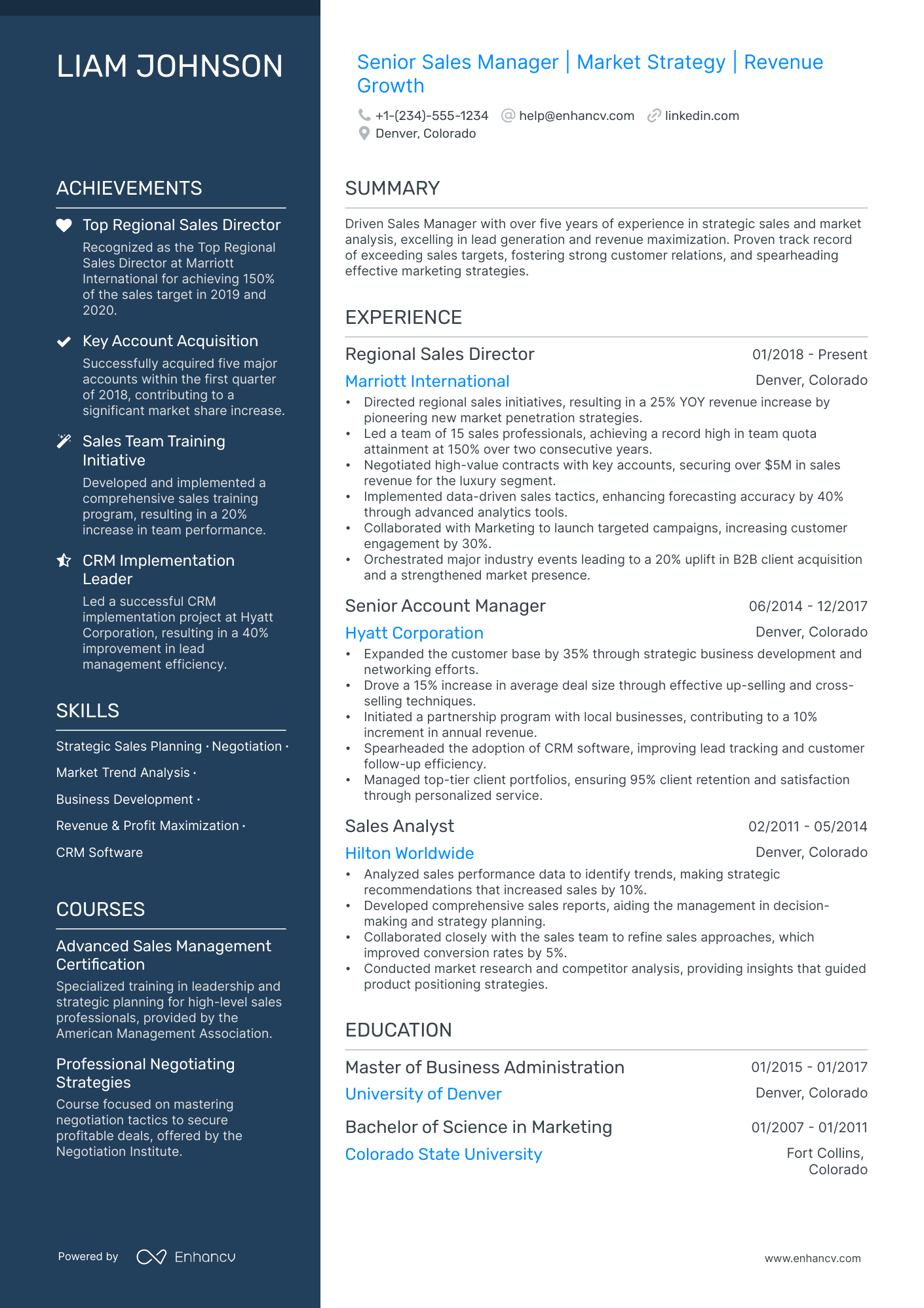 5 Corporate Sales Manager Resume Examples & Guide For 2024