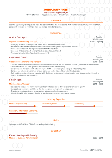 Merchandising Manager Resume Examples & Guide for 2023 (Layout, Skills ...