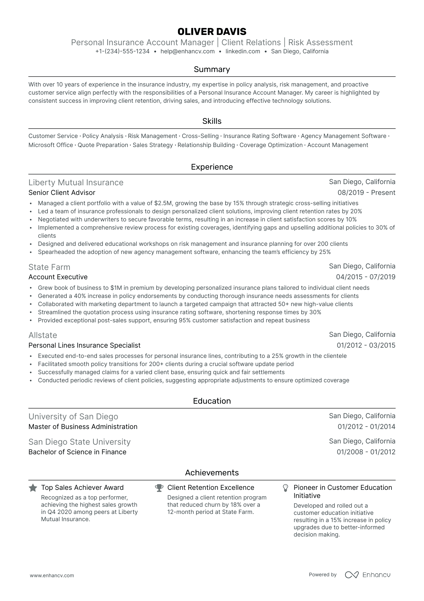 5 Insurance Account Manager Resume Examples & Guide for 2024