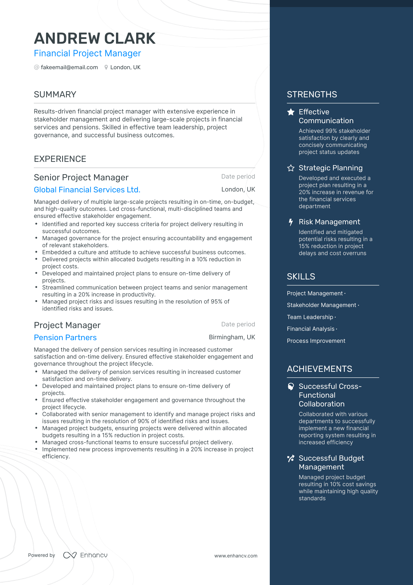 5 Financial Project Manager Resume Examples & Guide for 2024