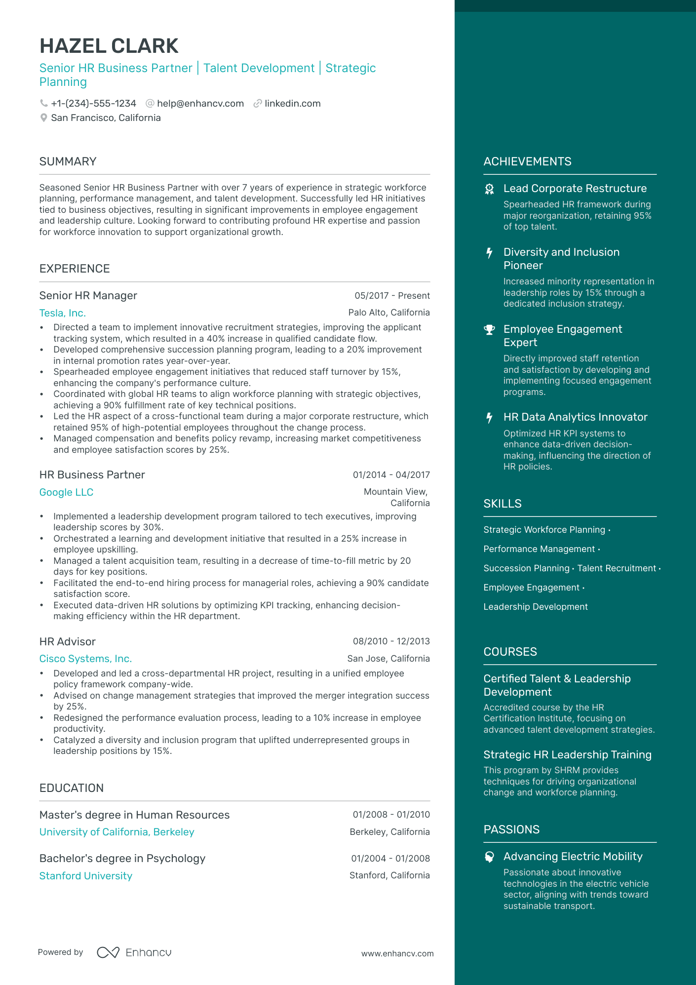 5 Hr Business Partner Resume Examples & Guide For 2024