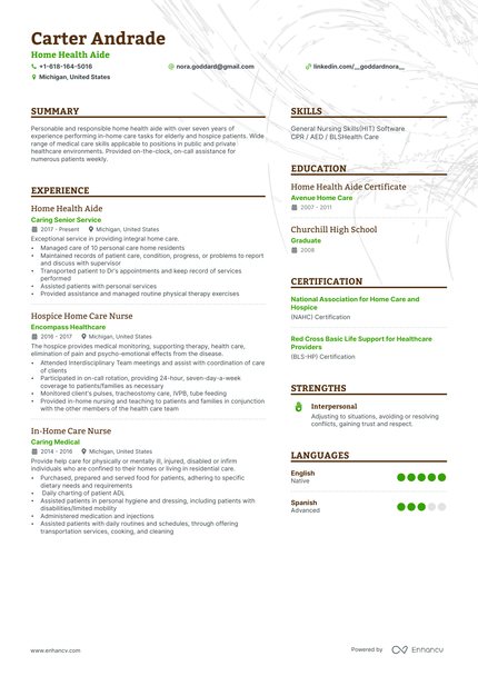 11 Caregiver Resume Examples & Guide for 2024