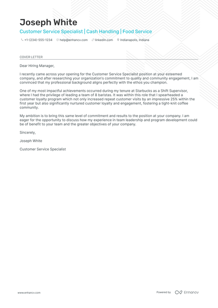Server Cover Letter Examples for 2026 | Enhancv