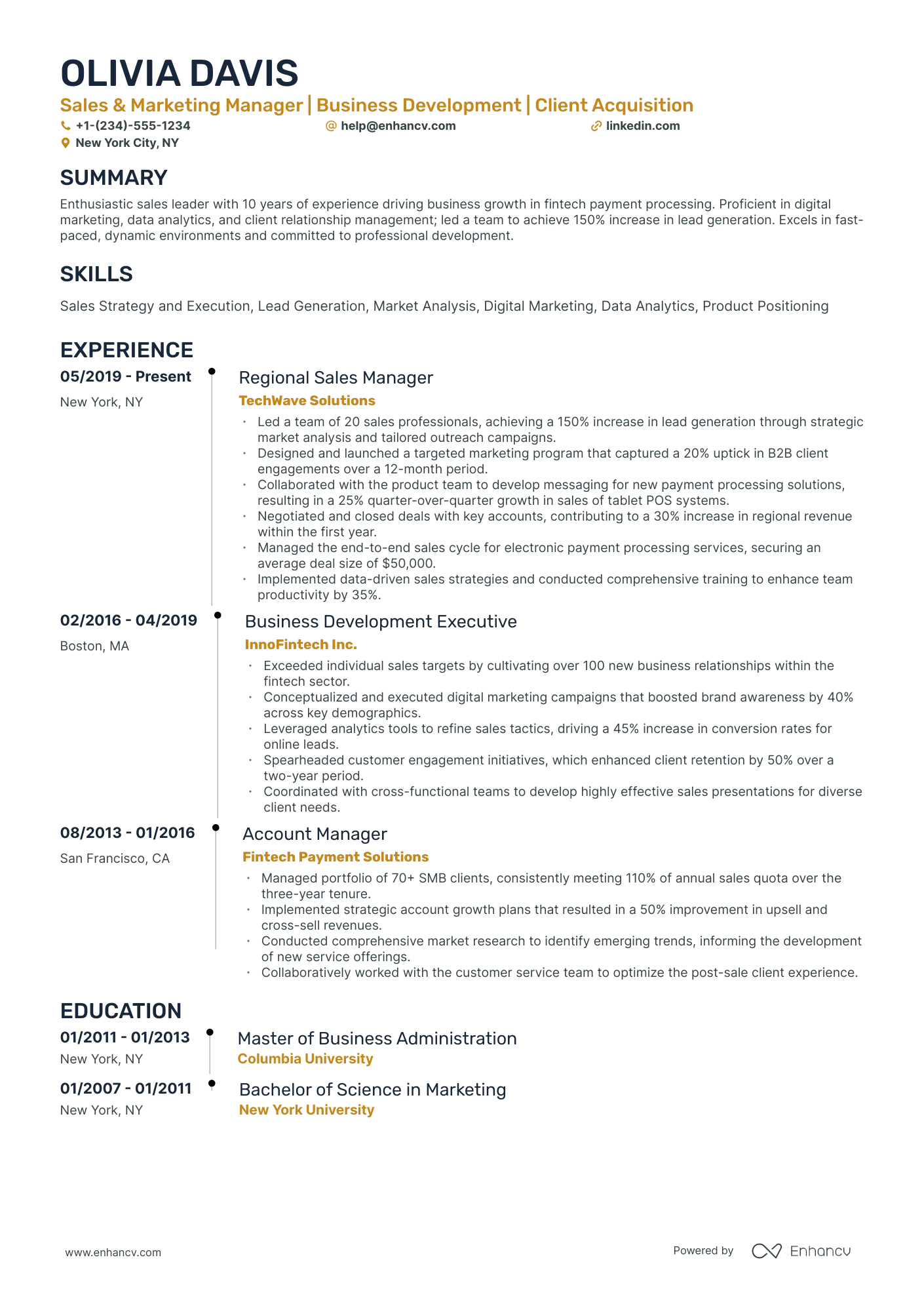 10 Sales Marketing Manager Resume Examples & Guide for 2026