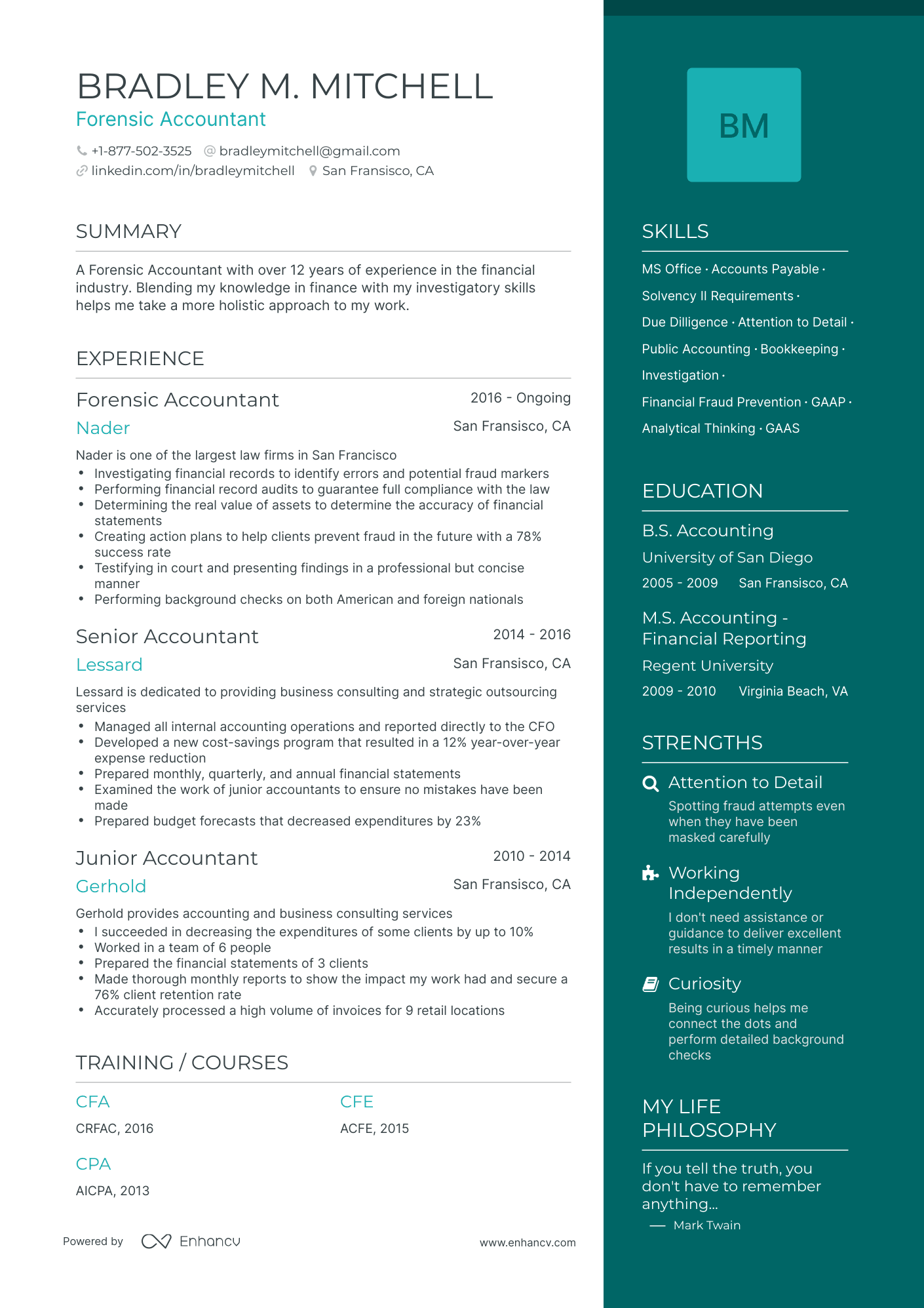 5 Forensic Accounting Resume Examples & Guide for 2024