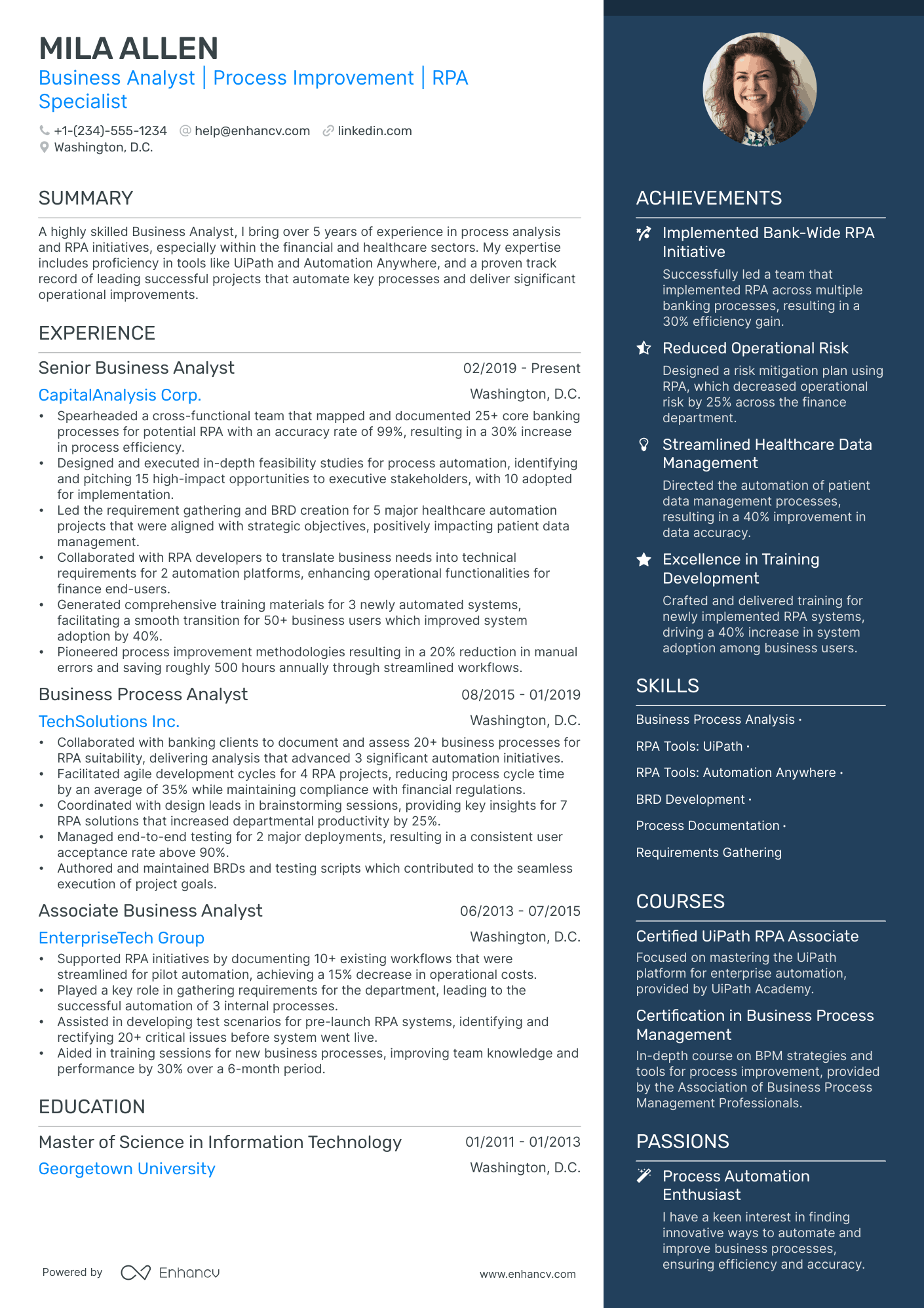 5 Rpa Business Analyst Resume Examples & Guide for 2024