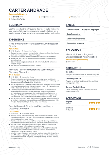 Research Director Resume Examples & Guide for 2023 (Layout, Skills ...