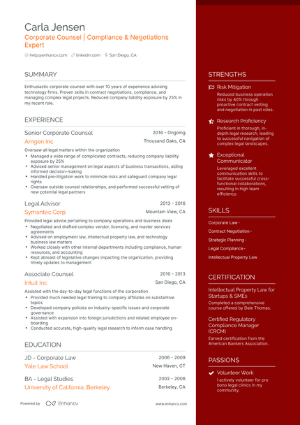 5 Counsel Resume Examples & Guide for 2024