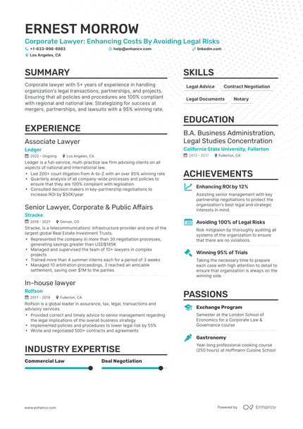 11 Lawyer Resume Examples & Guide For 2024