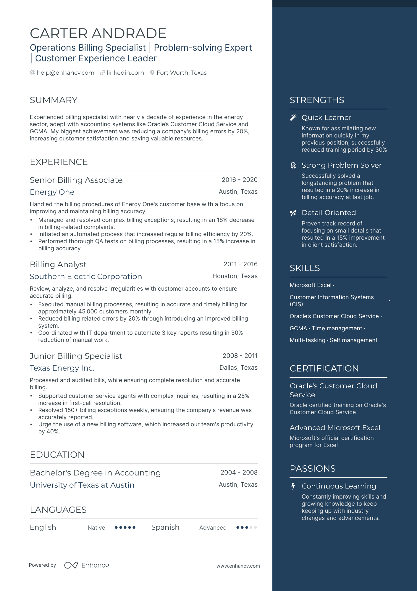 5 Billing Specialist Resume Examples & Guide for 2024