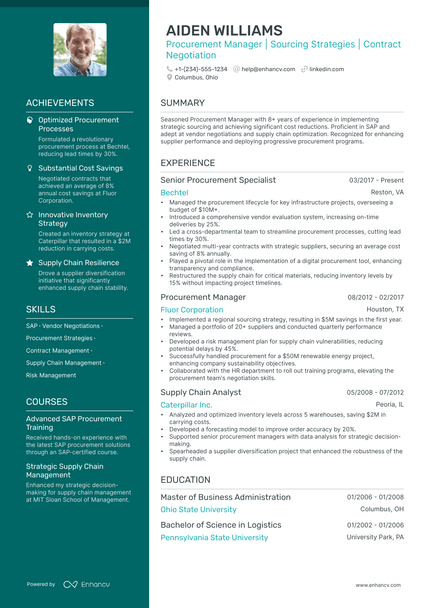 5 Procurement Manager Resume Examples & Guide for 2024