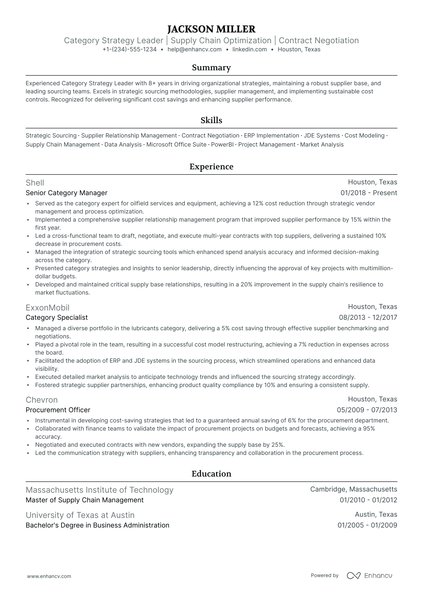 5 Commodity Manager Resume Examples & Guide for 2024