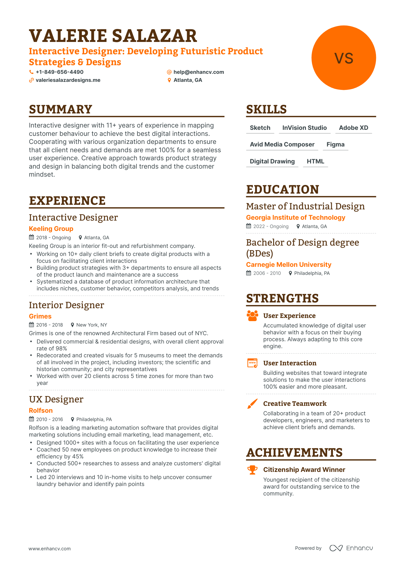 5 Interactive Designer Resume Examples & Guide for 2023